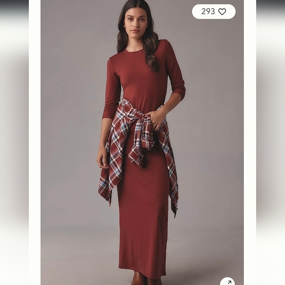 Reformation Tommie Knit Maxi Dress Chianti Small NWOT